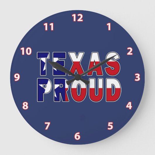 Texas Proud Flag Grote Klok (Voorkant)