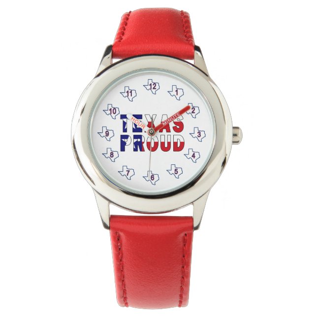 Texas Proud Flag Horloge (Voorkant)