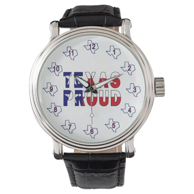 Texas Proud Flag Horloge (Voorkant)