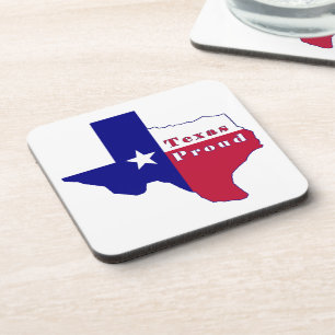 Texas Proud Flag Map Bier Onderzetter