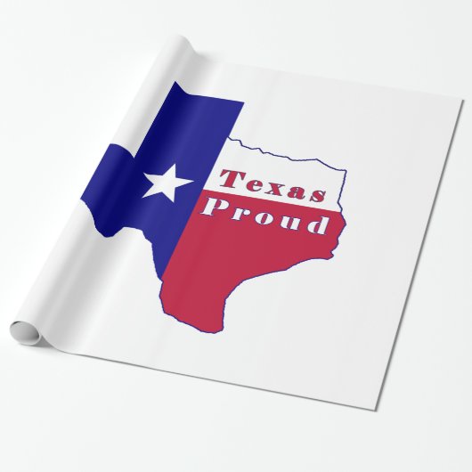 Texas Proud Flag Map Cadeaupapier (Uitgerold)