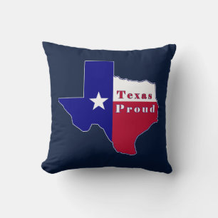 Texas Proud Flag Map Kussen
