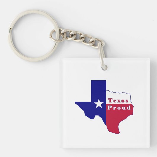 Texas Proud Flag Map Sleutelhanger (Voorkant)