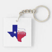Texas Proud Flag Map Sleutelhanger (Achterkant)