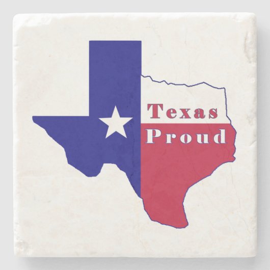 Texas Proud Flag Map Stenen Onderzetter (Voorkant)