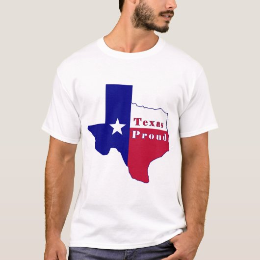 Texas Proud Flag Map T-shirt (Voorkant)