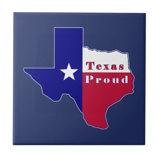 Texas Proud Flag Map Tegeltje (Voorkant)