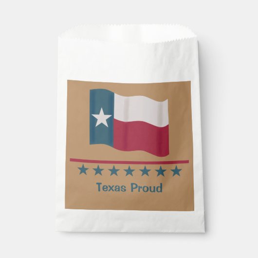 Texas Proud Lange Star Vlag Gepersonaliseerde Tan Bedankzakje (Voorkant)