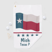 Texas Proud Lange ster Vlag Naam Gepersonaliseerd Golfhanddoek (Insitu)