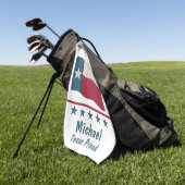 Texas Proud Lange ster Vlag Naam Gepersonaliseerd Golfhanddoek (Groen)