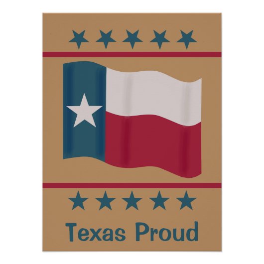 Texas Proud Lone Star Flag Stars gepersonaliseerd Perfect Poster (Voorkant)