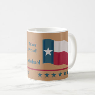 Texas Proud Lone Star Vlagnaam gepersonaliseerd Koffiemok