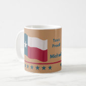Texas Proud Lone Star Vlagnaam gepersonaliseerd Koffiemok (Voorkant links)