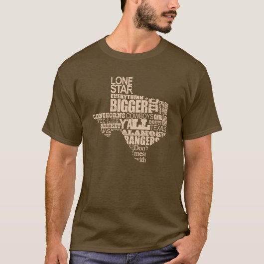 Texas Proud - Texas Shape (lichtgrafisch) T-shirt (Voorkant)
