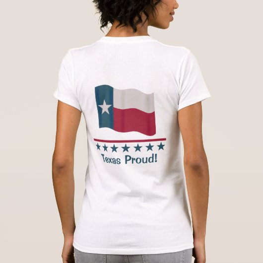 Texas Proud Waving Long Star Flag Back Design T-shirt (Achterkant)