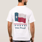 Texas Proud Waving Long Star Flag Back Design T-shirt (Achterkant)