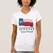 Texas Proud Waving Long Star Texan Flag T-shirt (Voorkant)