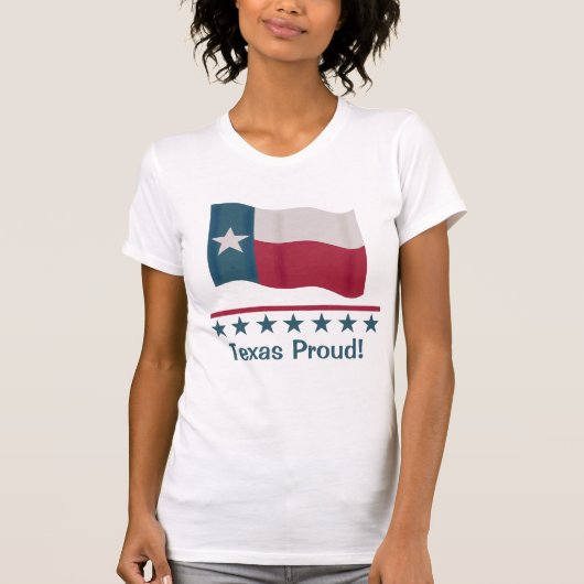Texas Proud Waving Long Star Texan Flag T-shirt (Voorkant)