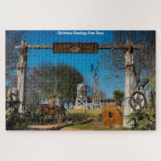 Texas Ranch Scene. Jigzaag Puzzle Legpuzzel (Horizontaal)