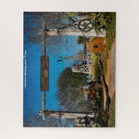 Texas Ranch Scene. kerstcadeautjes Legpuzzel (Verticaal)