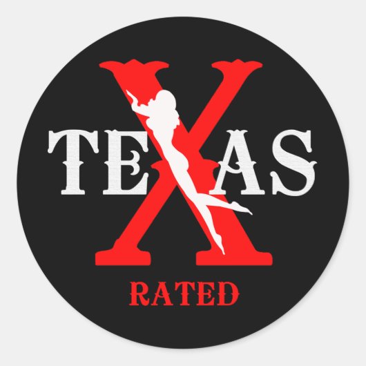 Texas Rated - X Rated Ronde Sticker (Voorkant)