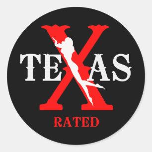 Texas Rated - X Rated Ronde Sticker