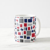 Texas Red & Blue Wonky Squares & Rectangs Koffiemok (Voorkant rechts)
