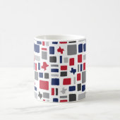 Texas Red & Blue Wonky Squares & Rectangs Koffiemok (Center)