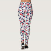 Texas Red & Blue Wonky Squares & Rectangs Leggings (Achterkant)