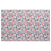Texas Red & Blue Wonky Squares & Rectangs Stof (Fat Quarter)