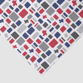 Texas Red & Blue Wonky Squares & Rectangs Tissuepapier (Detail)