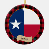 Texas, Red buffalo plaid & Texas Flag, VS Keramisch Ornament (Voorkant)