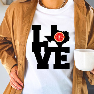 Texas Red Grapefruit Kaart ontwerp T-shirt