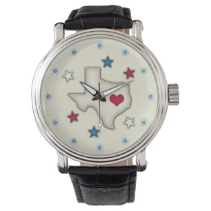 Texas Red Heart Horloge