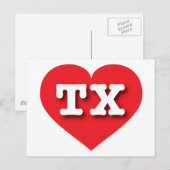Texas Red Heart - Ik hou van TX Briefkaart (Voorkant / Achterkant)