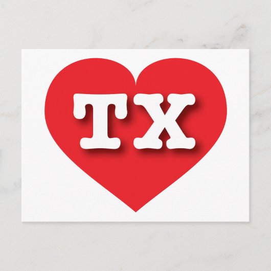 Texas Red Heart - Ik hou van TX Briefkaart (Voorkant)