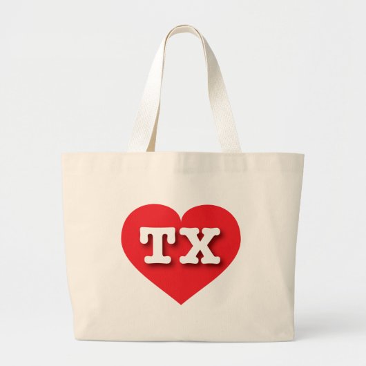 Texas Red Heart - Ik hou van TX Grote Tote Bag (Voorkant)