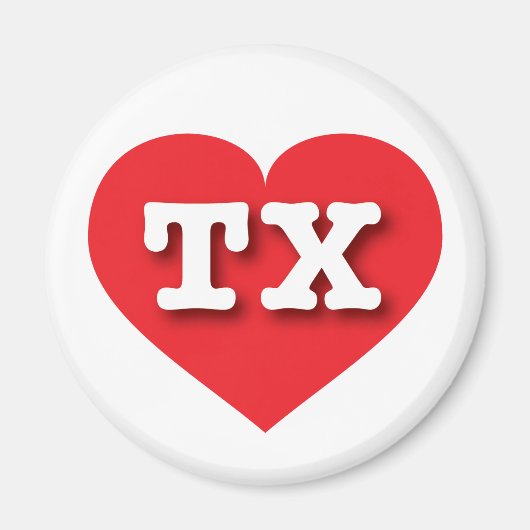 Texas Red Heart - Ik hou van TX Magneet (Voorkant)