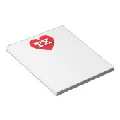 Texas Red Heart - Ik hou van TX Notitieblok (Schuin)