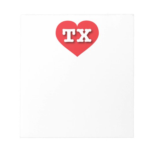 Texas Red Heart - Ik hou van TX Notitieblok (Voorkant)