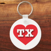 Texas Red Heart - Ik hou van TX Sleutelhanger (Voorkant)