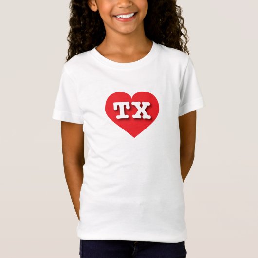 Texas Red Heart - Ik hou van TX T-shirt (Voorkant)