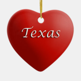 Texas Red Heart Keepomwille Ornament