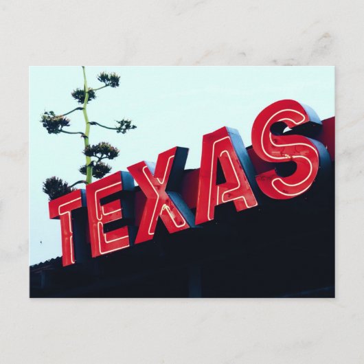 Texas Red Neon Lights Verenigde Staten Briefkaart (Voorkant)