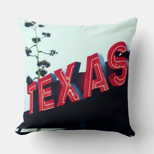 Texas Red Neon Lights Verenigde Staten Kussen (Voorkant)