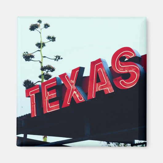 Texas Red Neon Lights Verenigde Staten Magneet (Voorkant)