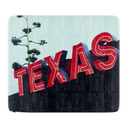Texas Red Neon Lights Verenigde Staten Snijplank (Voorkant)