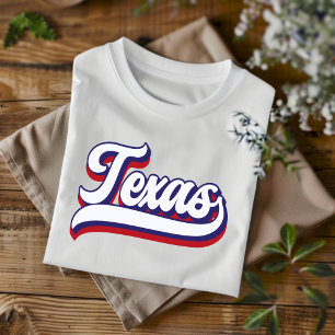 Texas Red White and Blue Vintage Script T-Shirt