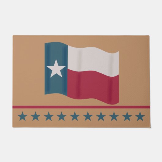 Texas Red White Blue Lone Star Flag Tan Deurmat (Voorkant)