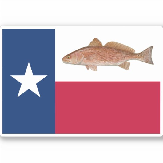 Texas Redfish Flag Sticker (Voorkant)